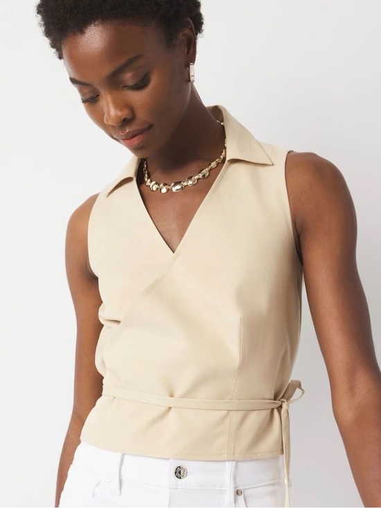 White House Black Market Tops - White House Black Market Wrap Tie Vest